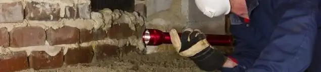 Pest control technician inspecting a crawl space for ant activity and entry points in Ann Arbor, MI